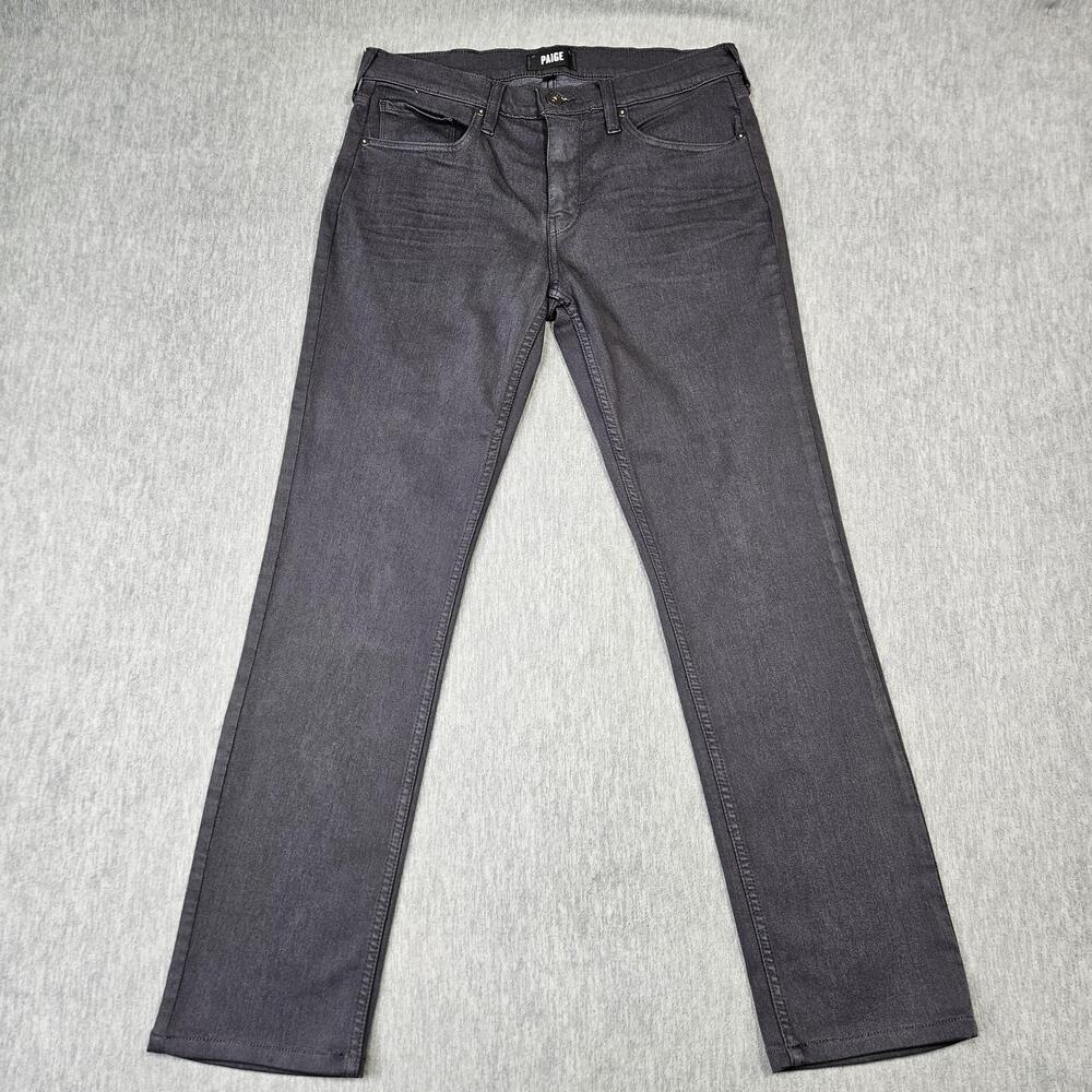 Paige Jeans Mens 30 (32x30) Gray Federal Slim Straight Dark Wash Stretch Denim
